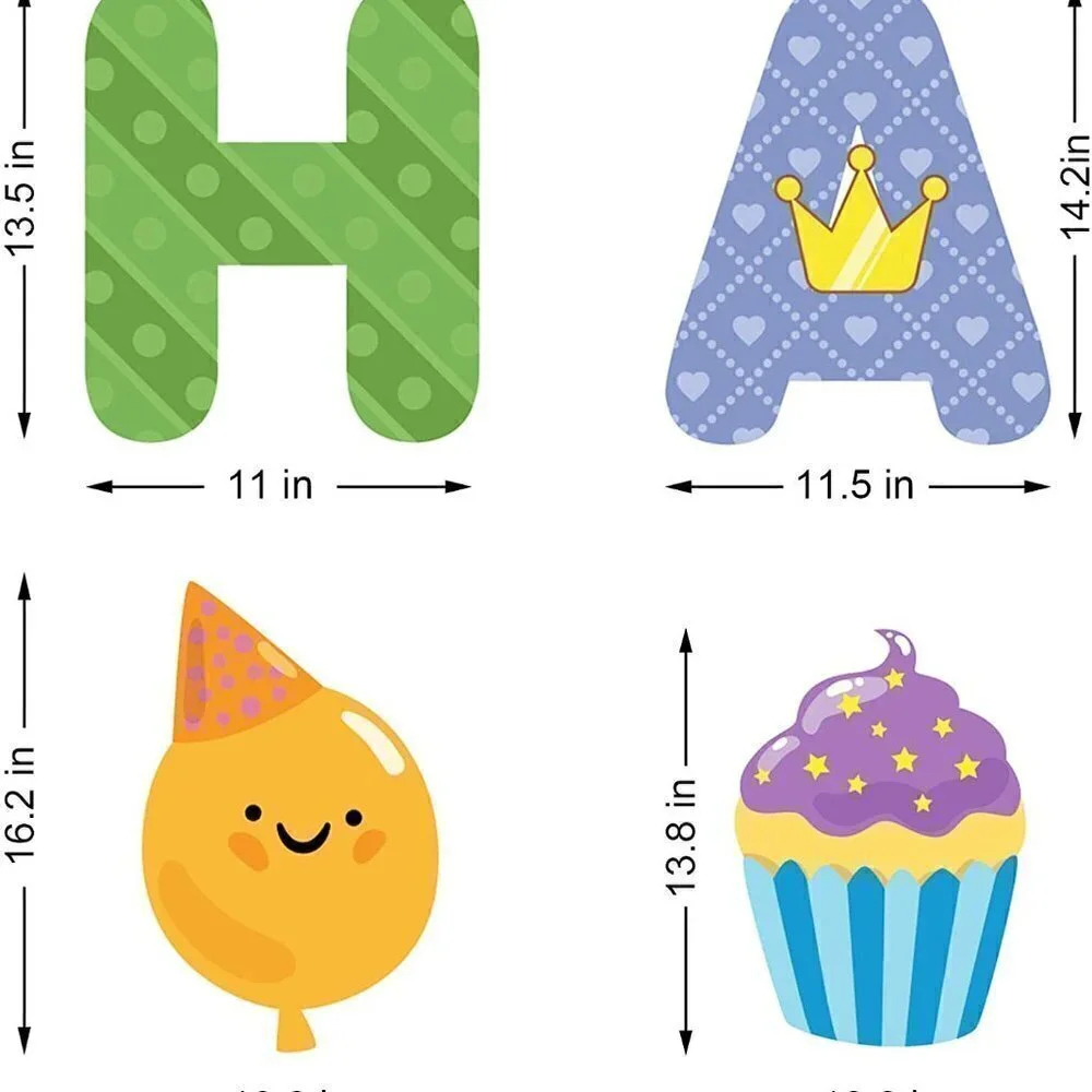 NWT Happy Birthday Outdoor Yard Signs & Stakes 15-Piece Set